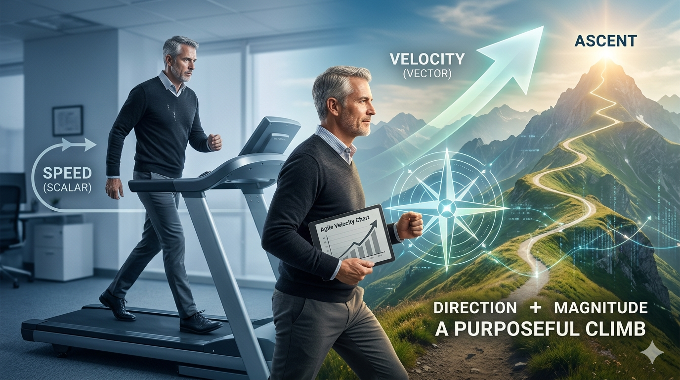 Man walking on a treadmill vs making real progress